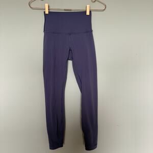 Lululemon Women Wunder Under High-Rise 7/8 Leggings Size 2 Lavender Yoga Workout